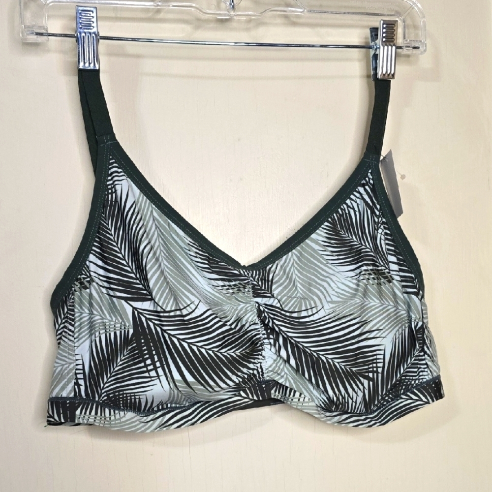 Kindly Leaf Print Bralette Wireless Padded Olive Green Bra XXXL 42DD NWT - Picture 3 of 9